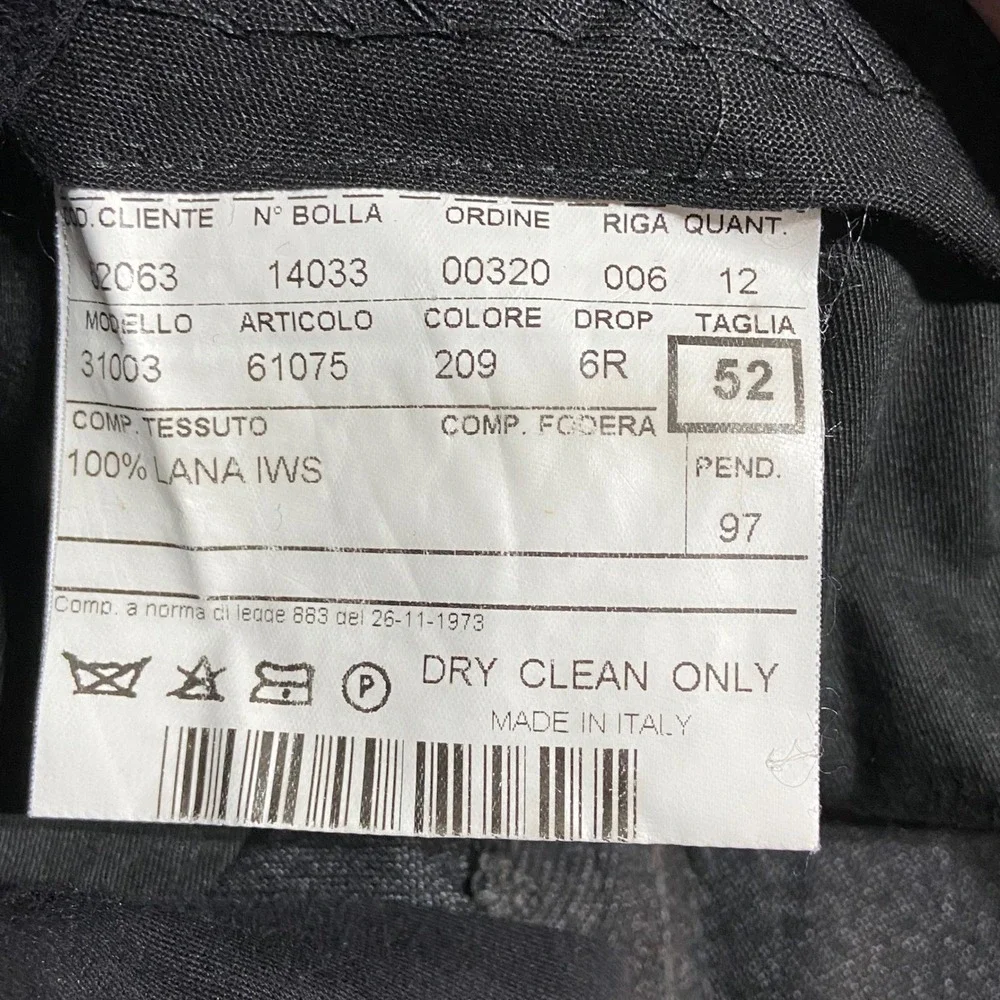 TRUSSINI Men's Dark Gray Wool Pleated Dress Pants 34x29 Tailored‎ Fit Italian 52